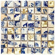 Hola-4-3 Испанская керамическая мозаика Gaudi Holanda бежевый квадрат Natural Mosaic