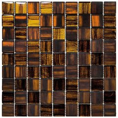 JP-301 Стеклянная мозаика напольное покрытие Natural Dark коричневый темный квадрат