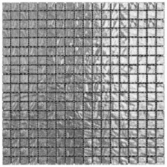 BSA-02-15 Мозаика из стекла Natural Crystal серебряный светлый квадрат глянцевый