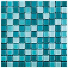CPM-06 Стеклянная мозаика Natural Color palette аквамарин квадрат глянцевый