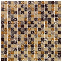 PST-014 Мозаика из стекло мрамор Natural Pastel коричневый квадрат