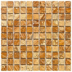 M097-25P Мозаика из мрамора Natural Adriatica оранжевый квадрат глянцевый