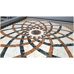 PH-15 Ковер из мозаичной плитки Natural Art бежевый камень глянцевый