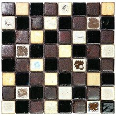Rust-8-3 Испанская керамическая мозаика Gaudi Rustico черный серый коричневый темный квадрат Natural Mosaic