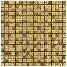 BSU-21-15 Стеклянная мозаика Natural Crystal золотой квадрат глянцевый