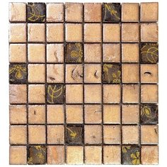 Vint-8-3 Испанская керамическая мозаика Gaudi Vintage коричневый оранжевый квадрат Natural Mosaic