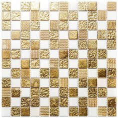 CPR-2302 Мраморная мозаика агломерат Natural Pharaoh золотой бежевый квадрат