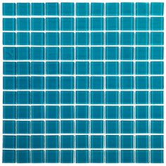 A-102 Мозаика из стекла Natural Color palette аквамарин темный квадрат глянцевый