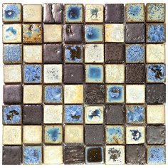 Rust-3-3 Испанская мозаика керамика Gaudi Rustico коричневый бежевый квадрат Natural Mosaic