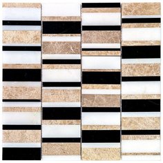 KB-C10 Мозаика из мрамора Natural S-line бежевый прямоугольник глянцевый