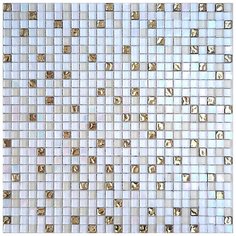 VSK-10 Мозаика из стекла чип 10 мм Vidromar Spark белый с золотым перламутр глянцевый Natural Mosaic