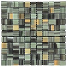WL-34 Мозаика из стекла Natural Ethnic серый зеленый бежевый квадрат