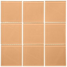 A-162-100 Крупная мозаика из стекла Natural Color palette оранжевый квадрат глянцевый