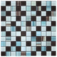 WL-06 Мозаика из стекла Natural Ethnic голубой коричневый черный квадрат