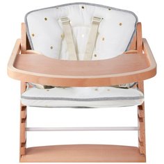 Стульчик для кормления Childhome Lambda 2 Natural с подушкой в золотой горох