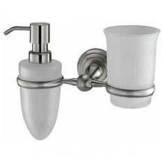 Стакан для зубных щеток с дозатором жидкого мыла WasserKRAFT Ammer K-7089 Хром матовый