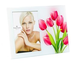 Стеклянная рамка для фотографии 10х15, фоторамка, spring flоwers, тюльпаны GF 2938