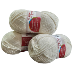 Пряжа из Троицка "Подмосковная"цвет: суровый 166; 50% шерсть, 50% акрил; 250 м, 100 г х 3 мотка Троицкая камвольная фабрика