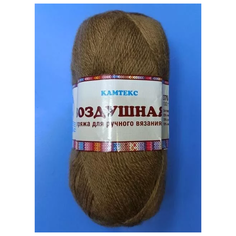 Пряжа «Воздушная» 25% меринос -25% шерсть -50% акрил, 100гр/370м, (цвет 077- т. бежевый), 1 шт. Камтекс