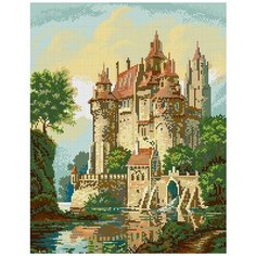 Кристальная мозаика (алмазная вышивка) "фрея" ALVR-129 "Замок" 45 х 35 см