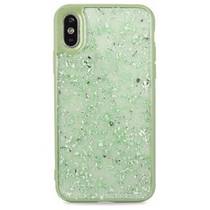 Чехол для iPhone X/XS Sparking foil силикон+гель (Зеленый) Pastila