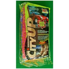 Салфетка микрофибра CityUp CA-120 разноцветные, 10шт, 30х30см