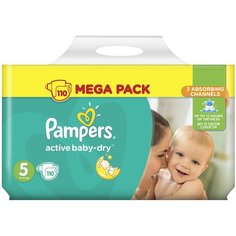 Pampers подгузники Active Baby-Dry 5 (11-18 кг), 110 шт.
