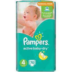 Pampers подгузники Active Baby-Dry 4 (8-14 кг), 70 шт.
