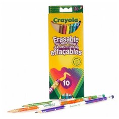 10 цветных карандашей с корректорами Crayola
