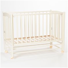 Кровать детская для новорожденных Mr Sandman Pocket Base с маятником и съёмной стенкой из износостойкого бука, 120х60 см, цвет ваниль.
