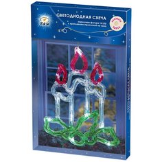 Акриловое украшение "Свечи" на окно со светодиодами B&H