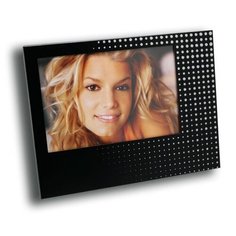Фоторамка металлическая, рамка для фотографии 13х18, горох, чёрная GF 4948