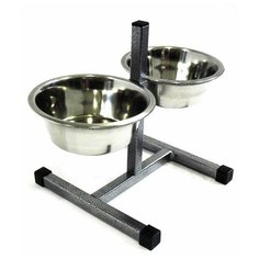 Данко Кормушка, две миски на подставке, высота от 0 до 20см, Данко, 0,5литра