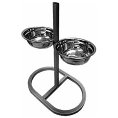 Данко Кормушка, две миски с овальной подставкой, высота от 0 до 40см, Данко, объем 1 литр