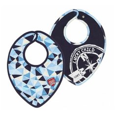 Lucky child Комплект нагрудников Северный ветер 78-01 2 шт., синий