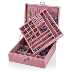 Шкатулка с отделениями под украшения для девочки S2023-Pink Leader