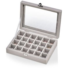 Шкатулка с отделениями для украшений серая A213-6-S Leader