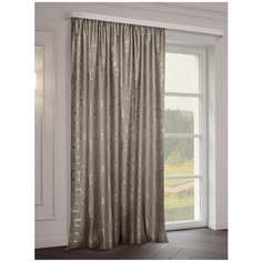 Портьеры ТД Текстиль Канвас ромбики на ленте 270 см, 1 шт. светло-бежевый