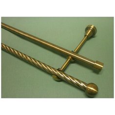 Карниз металлический витой двухрядный Шарик (340 см, Антик) Мастер Плюс