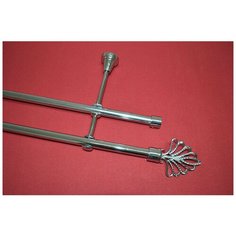 Карниз двухрядный Модель, диаметром 16 мм (200 см, Хром глянец) Мастер Плюс