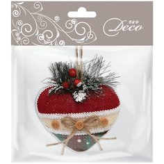 Украшение елочное "Сердце с веткой и ягодками", красный B&H