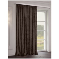 Портьера ТД Текстиль Бархат Корона тисненый 200*270 шоколад