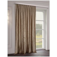 Портьера ТД Текстиль Бархат Дамаск тисненый 200*270 бежевый