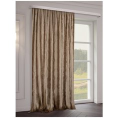 Портьера ТД Текстиль Бархат Корона тисненый 200*270 бежевый