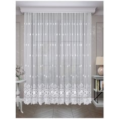 Тюль сетка броде 242036 белая 300х270 см ТД Текстиль