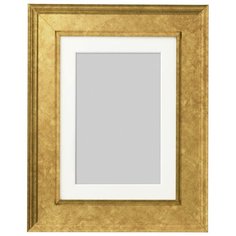 Деревянная рамка для фотографии 13х18, с паспарту 10х15, фоторамка, gold GF 5650