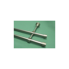 Карниз двухрядный Заглушка, диаметром 16 мм (320 см, Хром матовый) Мастер Плюс