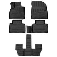 Коврики 3D в салон для HYUNDAI Palisade (I) 2018-> Внед 7мест, 5шт. (полиуретан) Element