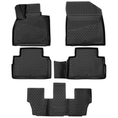 Коврики 3D в салон для HYUNDAI Palisade (I) 2018-> 8мест, 5шт. (полиуретан) Element