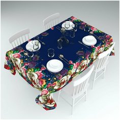 Скатерть Сирень "В гостях у Деда Мороза", 145*220 см.